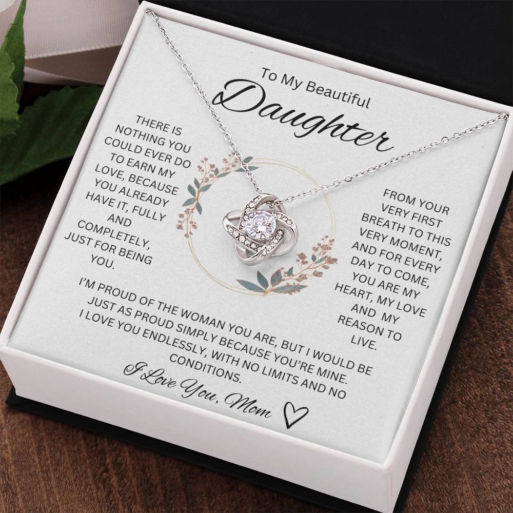 I Love You, Mom <3 - Love knot Necklace