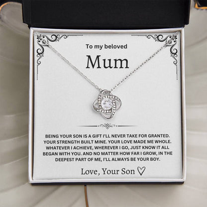To My Beloved Mum – Love Knot Necklace