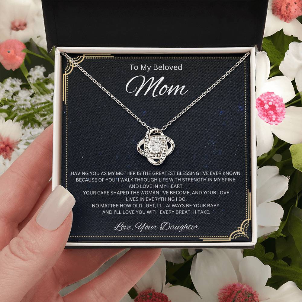 To My Beloved Mom - Love knot Necklace