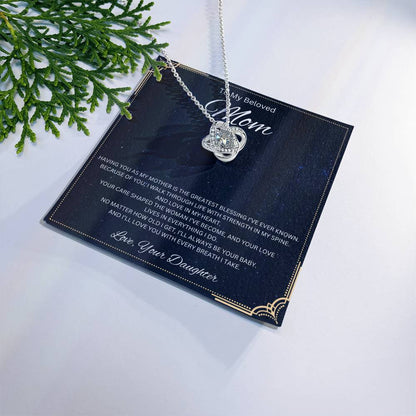 To My Beloved Mom - Love knot Necklace