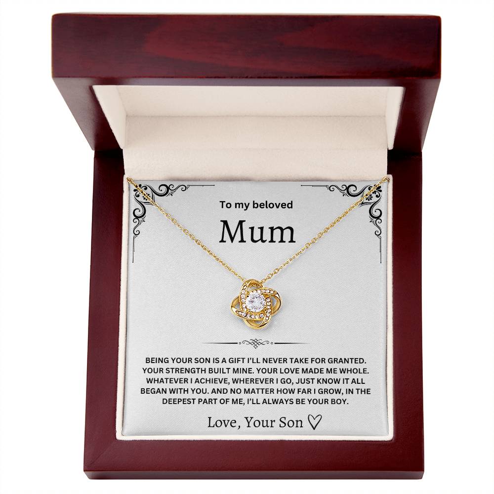 To My Beloved Mum – Love Knot Necklace