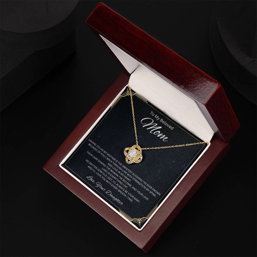 To My Beloved Mom - Love knot Necklace
