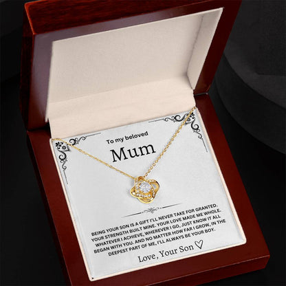 To My Beloved Mum – Love Knot Necklace