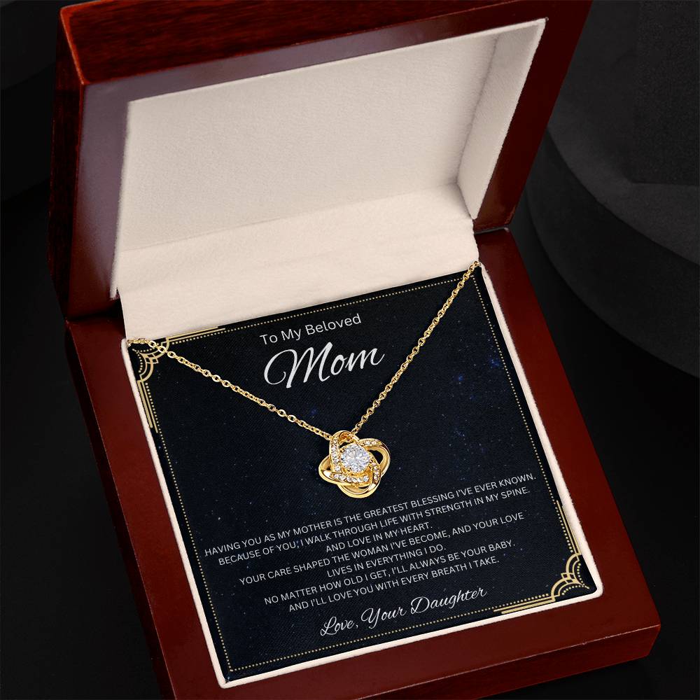 To My Beloved Mom - Love knot Necklace