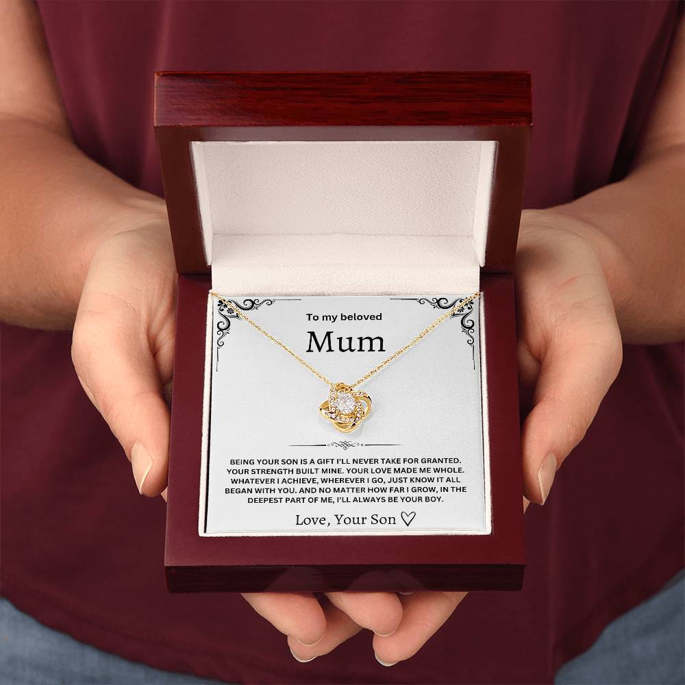 To My Beloved Mum – Love Knot Necklace