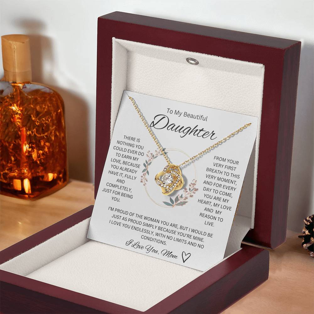 I Love You, Mom <3 - Love knot Necklace