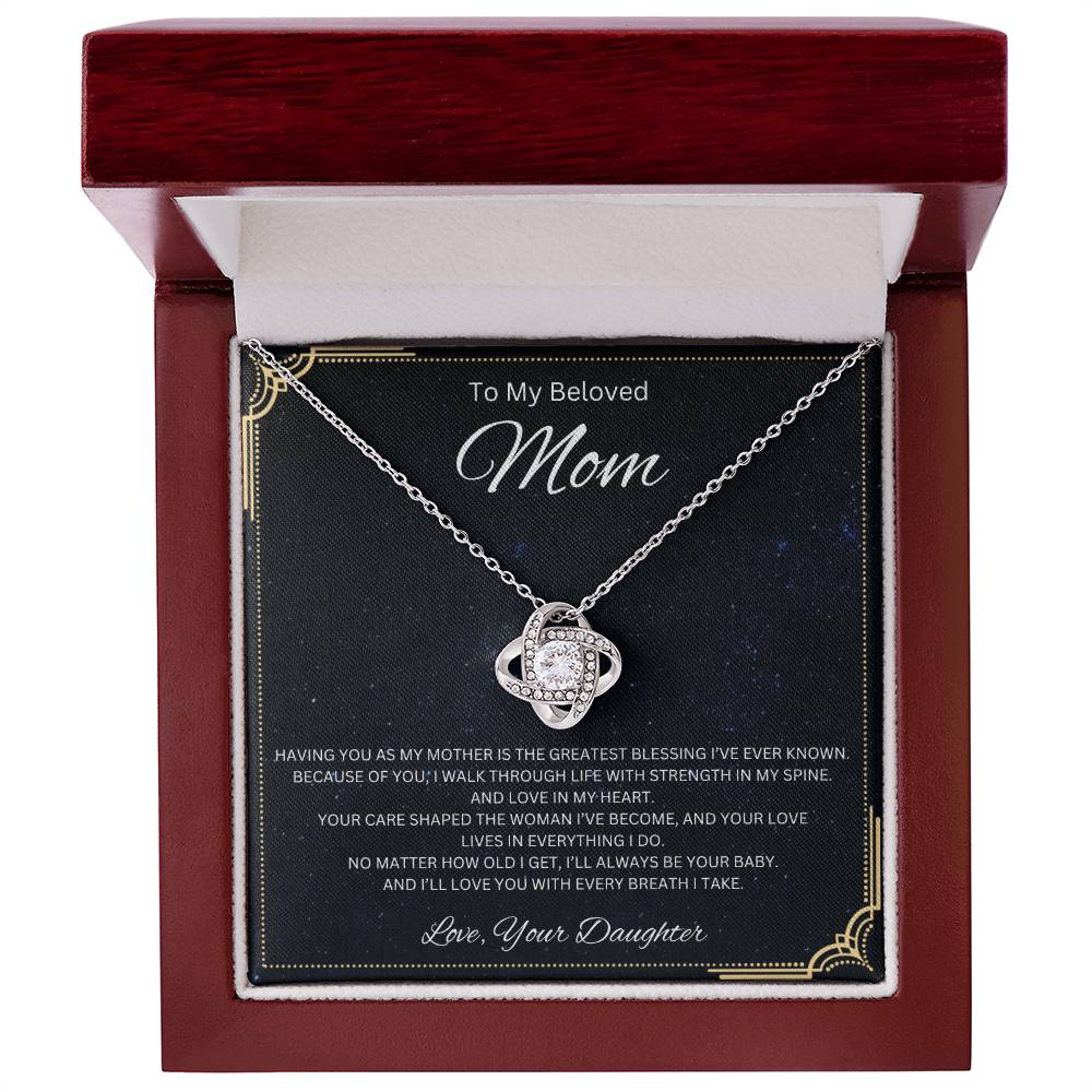 To My Beloved Mom - Love knot Necklace