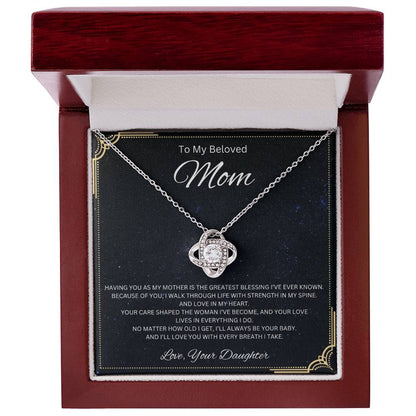 To My Beloved Mom - Love knot Necklace