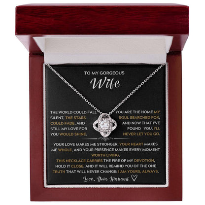 To My Wife, My Best Friend and My Soulmate - Love Knot Necklace