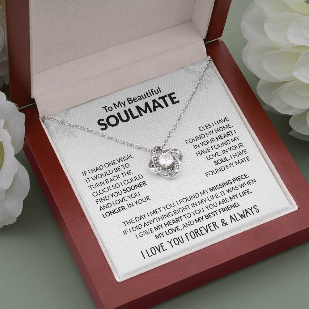 To My Beautiful Soulmate, I Love You - Love Knot Necklace