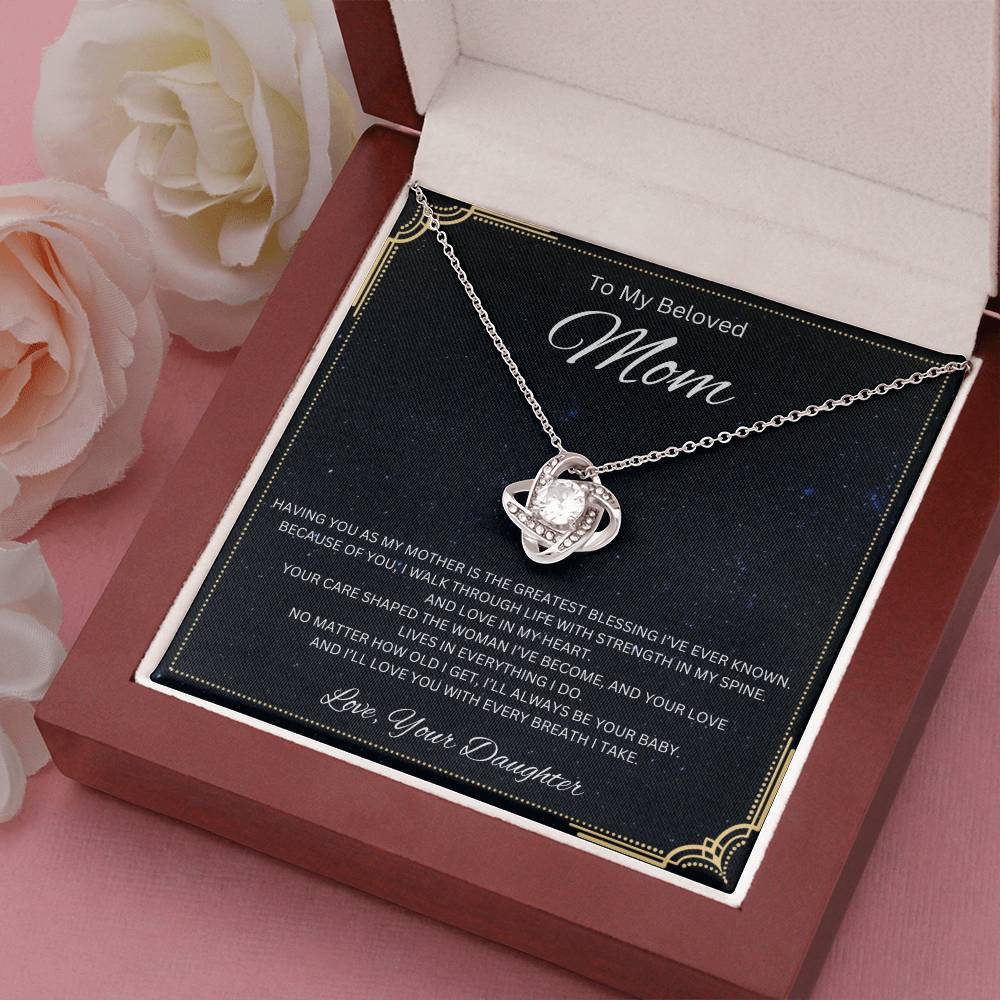 To My Beloved Mom - Love knot Necklace