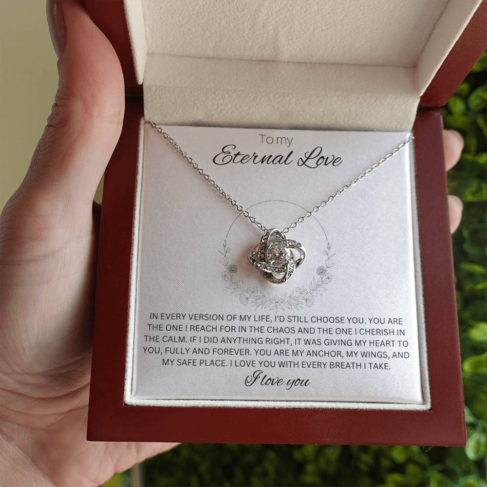 To My Eternal Love - Love knot Necklace