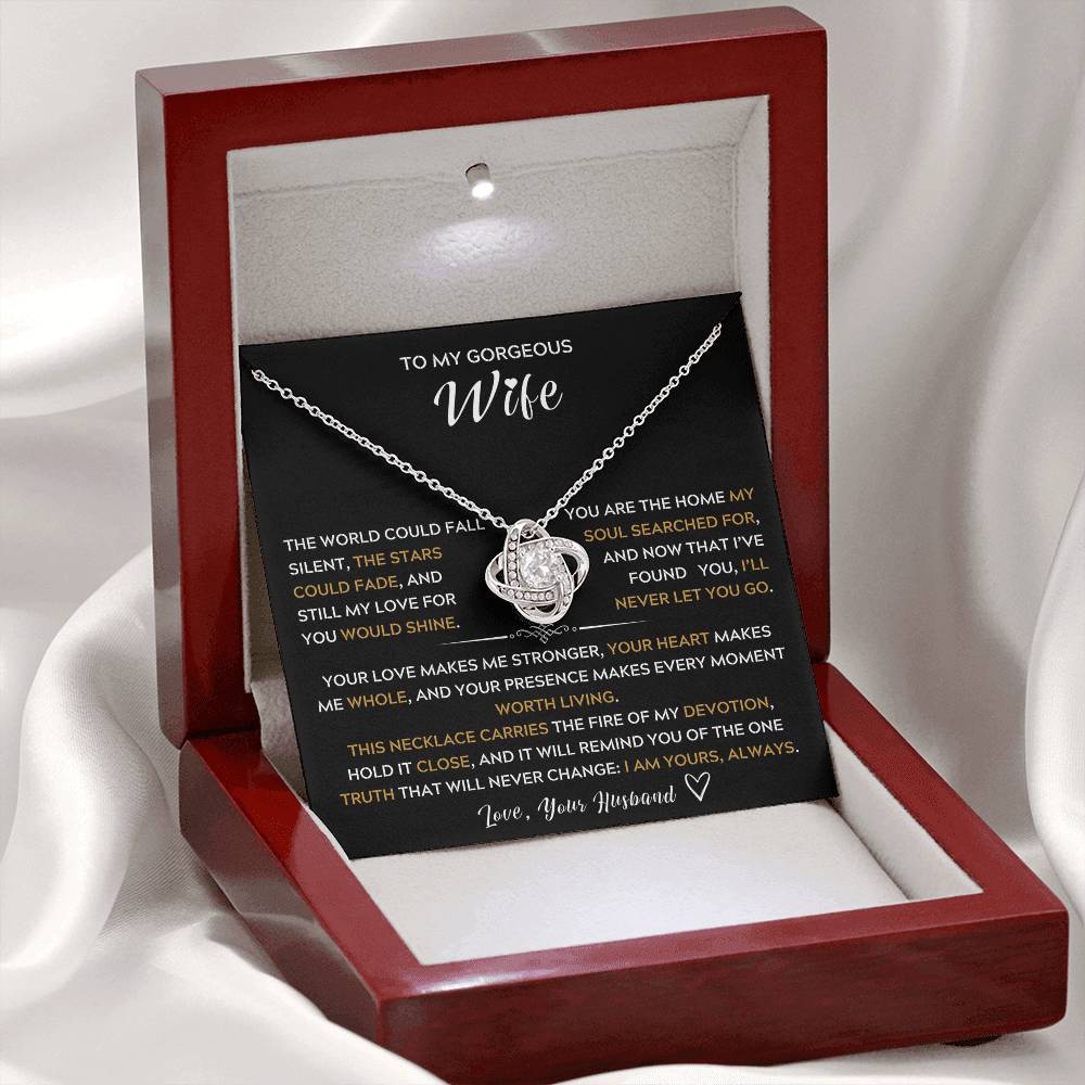 To My Wife, My Best Friend and My Soulmate - Love Knot Necklace