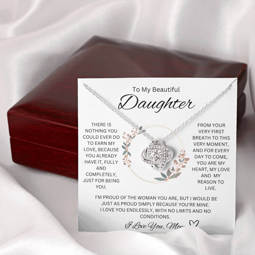 I Love You, Mom <3 - Love knot Necklace