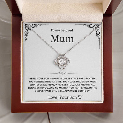 To My Beloved Mum – Love Knot Necklace