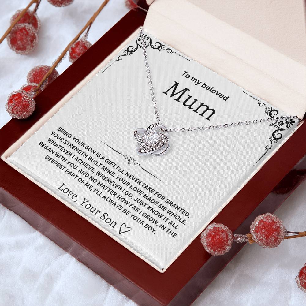 To My Beloved Mum – Love Knot Necklace
