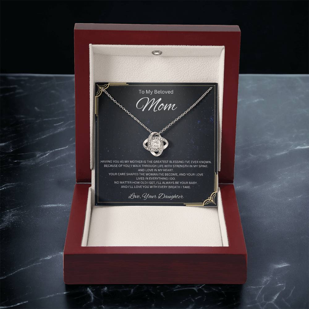 To My Beloved Mom - Love knot Necklace