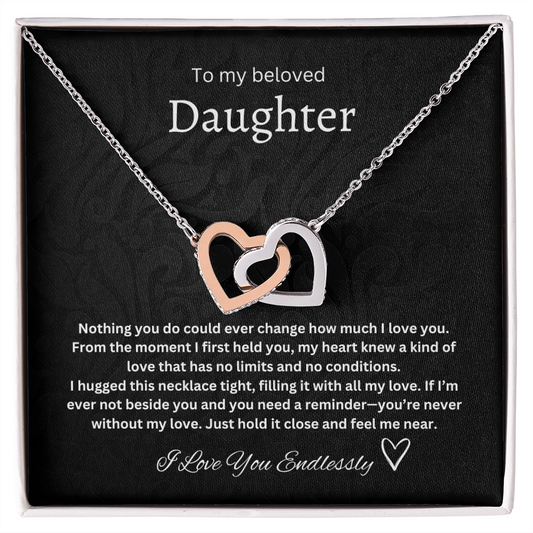 To My Beloved Daughter - Interlocking Hearts