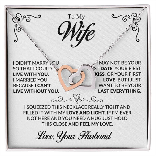 To My Beautiful Wife -Interlocking Hearts necklace