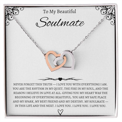 To My Beautiful Soulmate - Interlocking Hearts