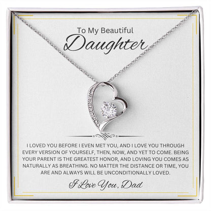 To my Beautiful Daughter - Forever Love Necklace