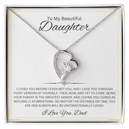 To my Beautiful Daughter - Forever Love Necklace
