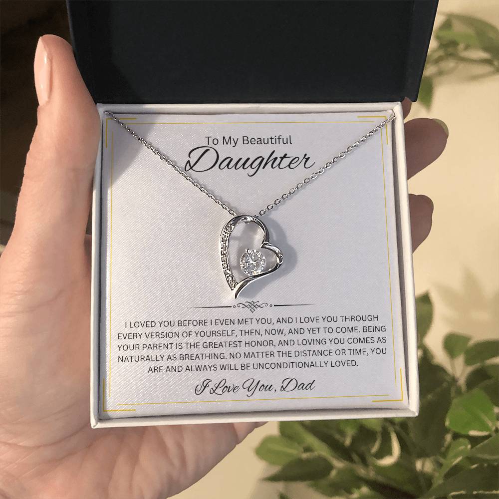 To my Beautiful Daughter - Forever Love Necklace