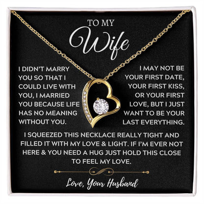 To My Wonderful Wife, My Partner in Everything - Forever Love Necklace