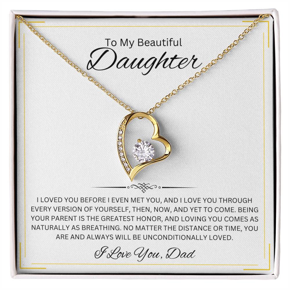To my Beautiful Daughter - Forever Love Necklace