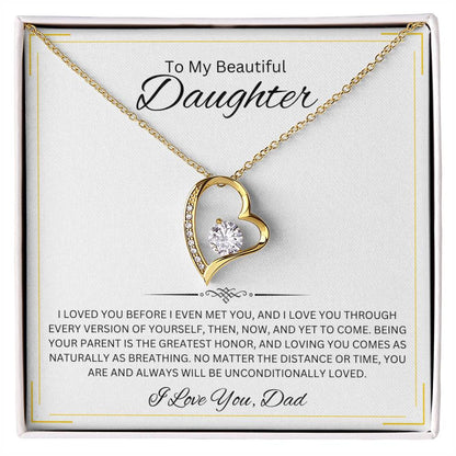 To my Beautiful Daughter - Forever Love Necklace
