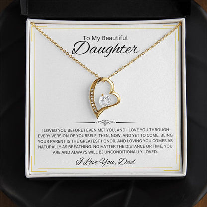 To my Beautiful Daughter - Forever Love Necklace