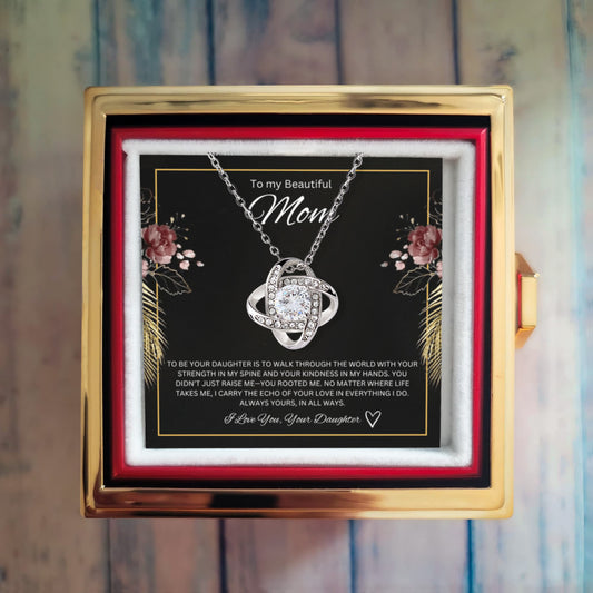 To My Beautiful Mom - Love knot Necklace
